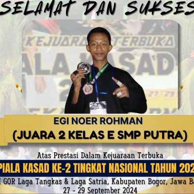 "Prestasi Gemilang Egi Noer Rohman: Raih Juara 2 di Kejuaraan Terbuka Pencak Silat Piala KASAD Tahun 2024"