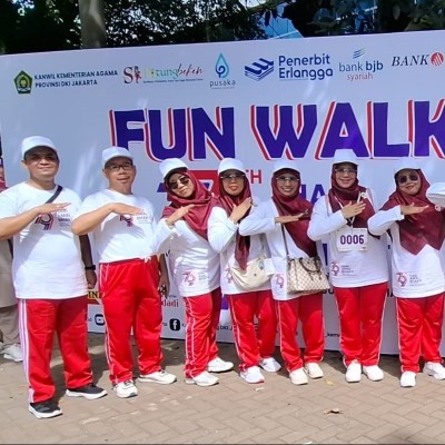 Partisipasi MIN 6 Jakarta Dalam Kegiatan Fun Walk HAB Kemenag ke-79