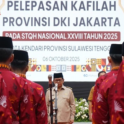Lepas Kafilah STQH DKI Jakarta, Gubernur Pramono Dorong Generasi Qur’ani yang Cerdas dan Tangguh