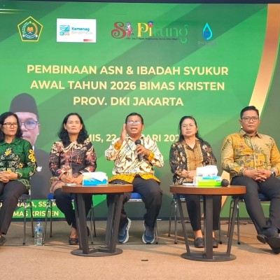 Penyelenggara Kristen Kankemenag Kota Jakarta Barat Ikut Pembinaan ASN dan Ibadah Syukur Awal Tahun