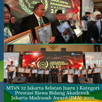 MTsN 32 Jakarta Raih Juara I Prestasi Akademik di Jakarta Madrasah Award 2026