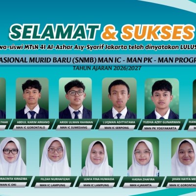 13 Siswa MTsN 41 Jakarta Lulus SNMB MAN IC dan MAN Unggulan