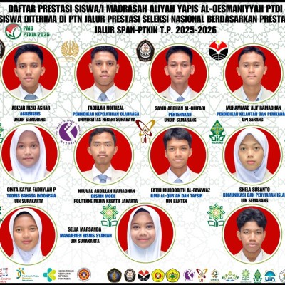 15 Siswa MA YAPIS Al-Oesmaniyyah Lolos PTN Jalur Prestasi, Bukti Madrasah Makin Berdaya Saing