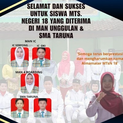 Lulusan MTsN 18 Jakarta Tembus Madrasah dan Sekolah Unggulan Nasional