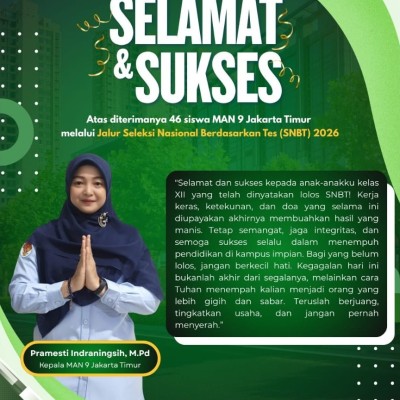 46 Siswa MAN 9 Jakarta Timur Lolos SNBT 2026