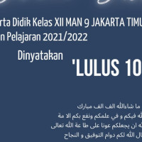 Siswa Madrasah Aliyah Negeri (MAN) 9 Jakarta Lulus Seratus Persen